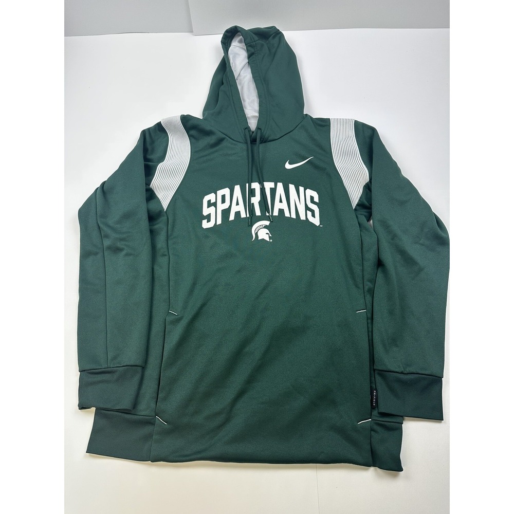 Nike Men's Michigan State Spartans MSU Green Therma-FIT Football Hoodie Small